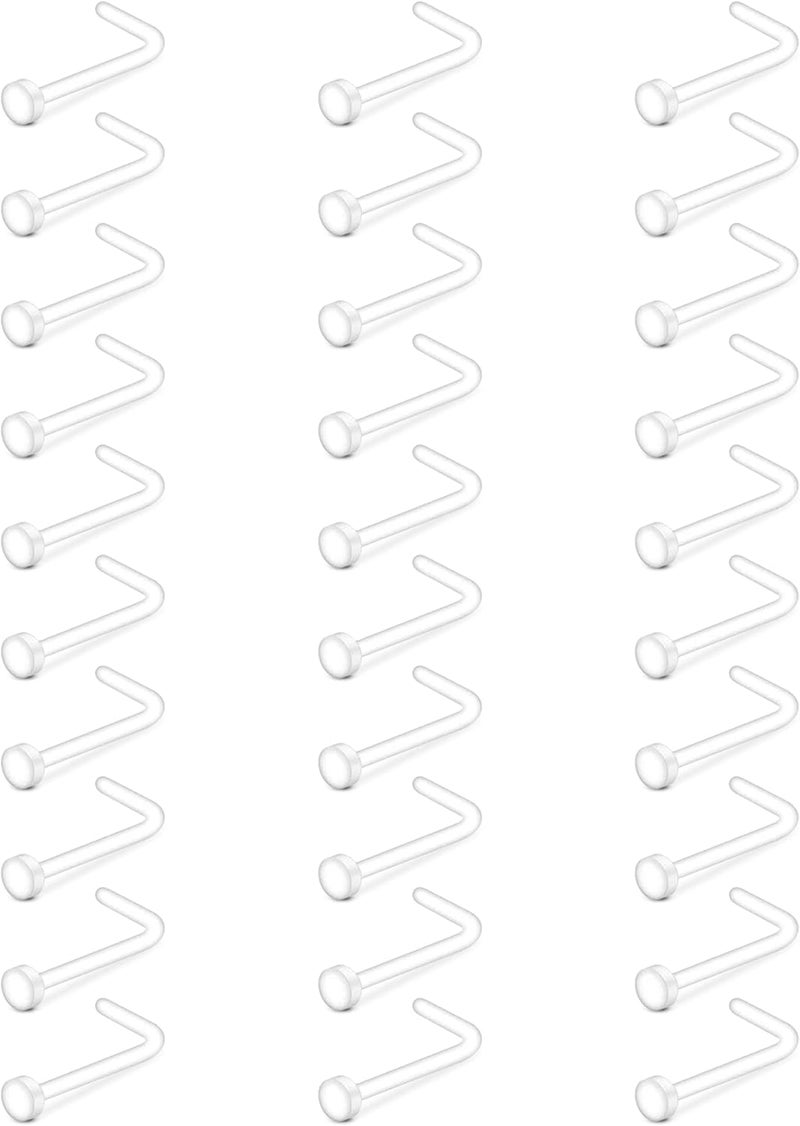 Mayhoop 38pcs Clear Piercing Retainers for Surgery Bioflex Nose Rings Belly Rings Septum Eyebrow Lip Cartilage Tragus Earring Retainer Industrial Bar Plastic Piercing Jewelry for Work - Image 1